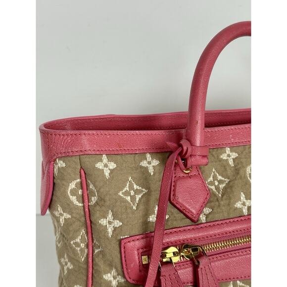 Louis Vuitton Sabbia Cabas Tote Bag in Monogram Canvas w Pink Leather Trim D-9 - Picture 12 of 16